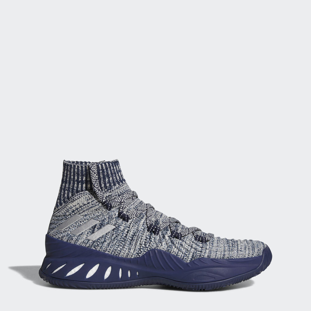 Adidas Crazy Explosive 2017 Primeknit - παπουτσια μπασκετ ανδρικα - Γκρι/Πρασινο/Σκουρο Μπλε,Μέγεθος